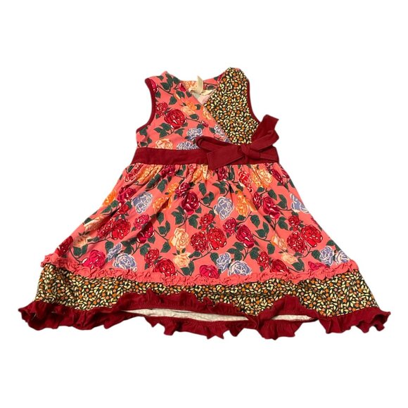Matilda Jane Other - Matilda Jane Pink Vneck Wrap Fall Bouquet Dress Size 4 Girls